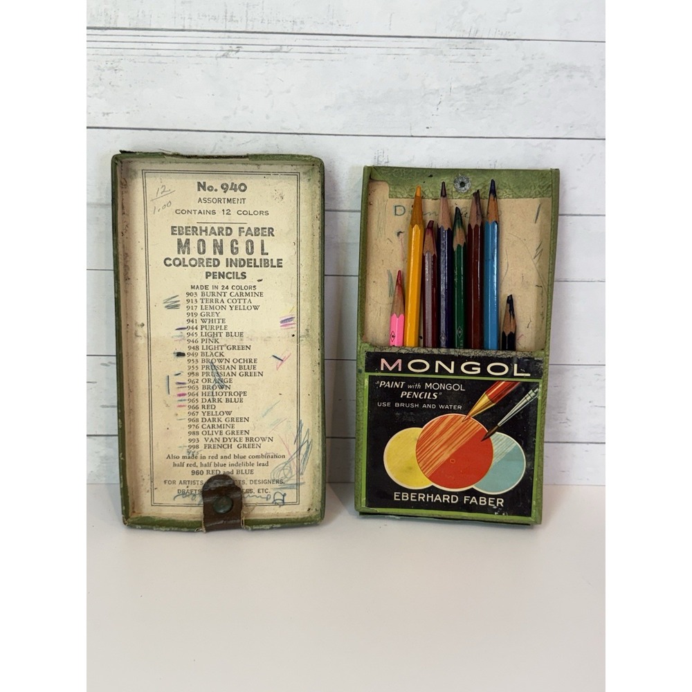 Vintage Eberhard Faber Mongol Colored Indelible Pencil Set No. 940